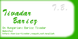 tivadar baricz business card